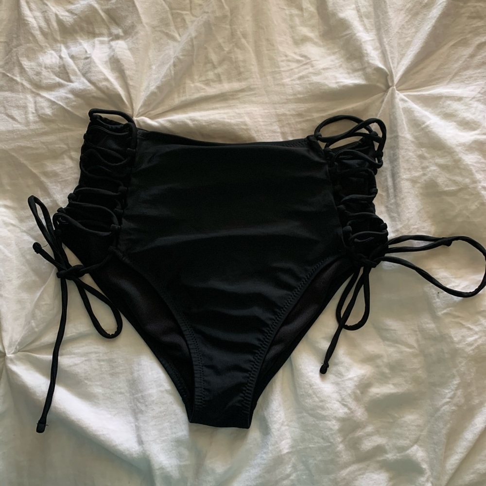 Black high waisted swimsuit bottoms
